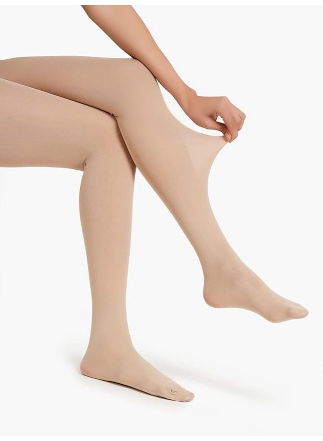 Glamroot Strechable High Waist Pantyhose Opaque Stocking Tights For Women , Beige - Image 5
